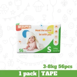 Besuper Ultra-Thin Tape Diapers (Size S To M)