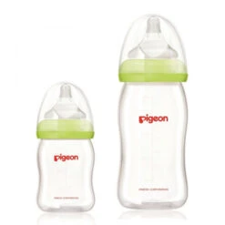 Pigeon Peristaltic PLUS Wide Neck Glass Feeding Bottle Green (Japan) 160ml -Baby Products Sale Store 26645 1