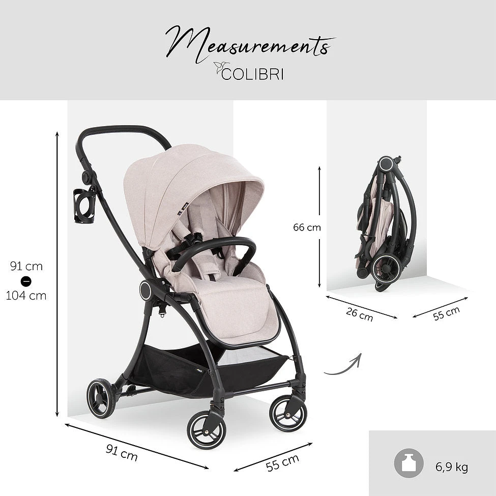 Hauck Eagle 4S Colibri Stroller (Beige): Lightweight, Travel System, Reversible 4 Hauck Eagle 4S Colibri Stroller (Beige): Lightweight, Travel System, Reversible - Image 4