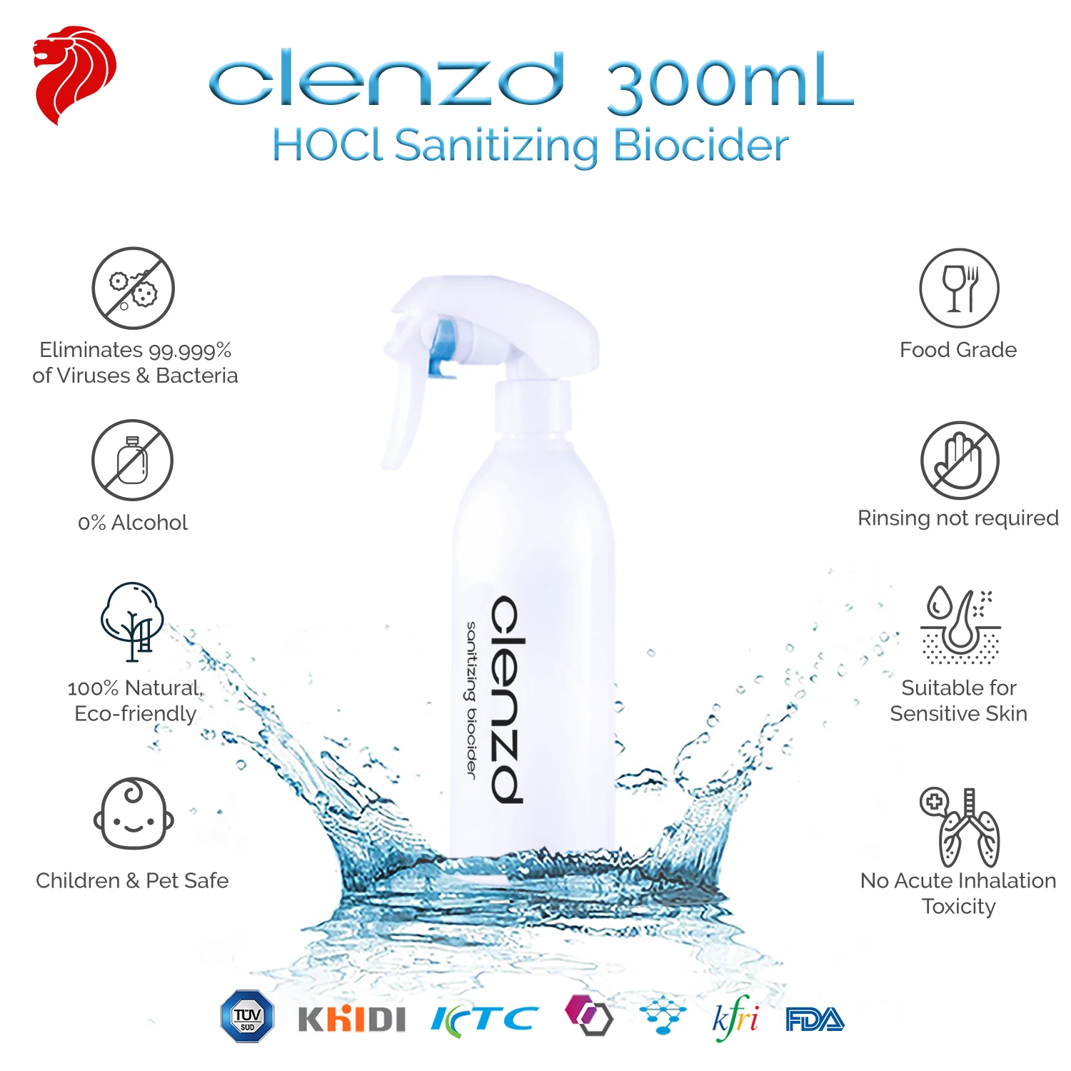 Clenzd Sanitizing Spray 300ml (General) 1 Clenzd Sanitizing Spray 300ml (General)