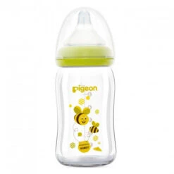 Pigeon Wide-Neck Softouch Glass Peristaltic Plus Nursing Bottle - 160ml (Bee)