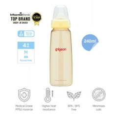 Pigeon Flexible Slim Neck Nursing Bottle PPSU 240ml X2