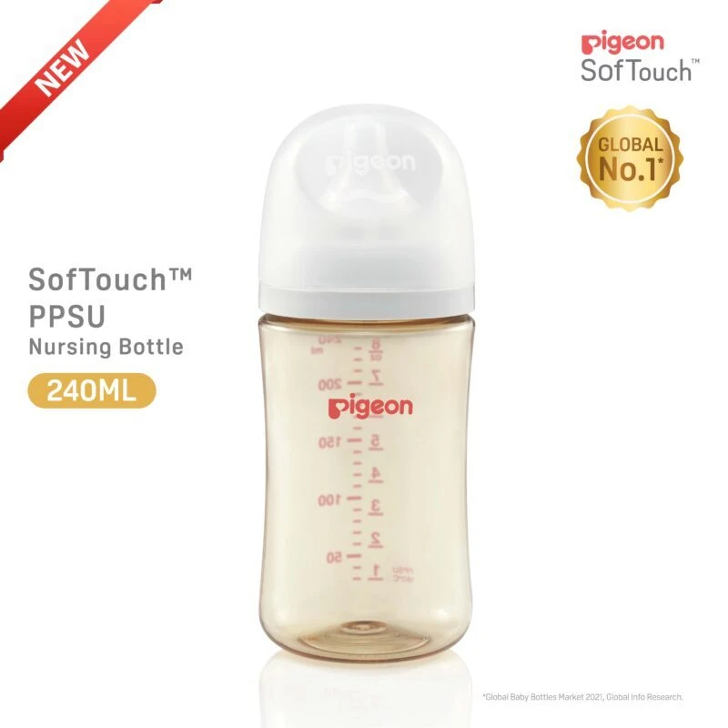 Pigeon SofTouch™ PPSU Nursing Bottle - Logo 240ml 1 Pigeon SofTouch™ PPSU Nursing Bottle - Logo 240ml