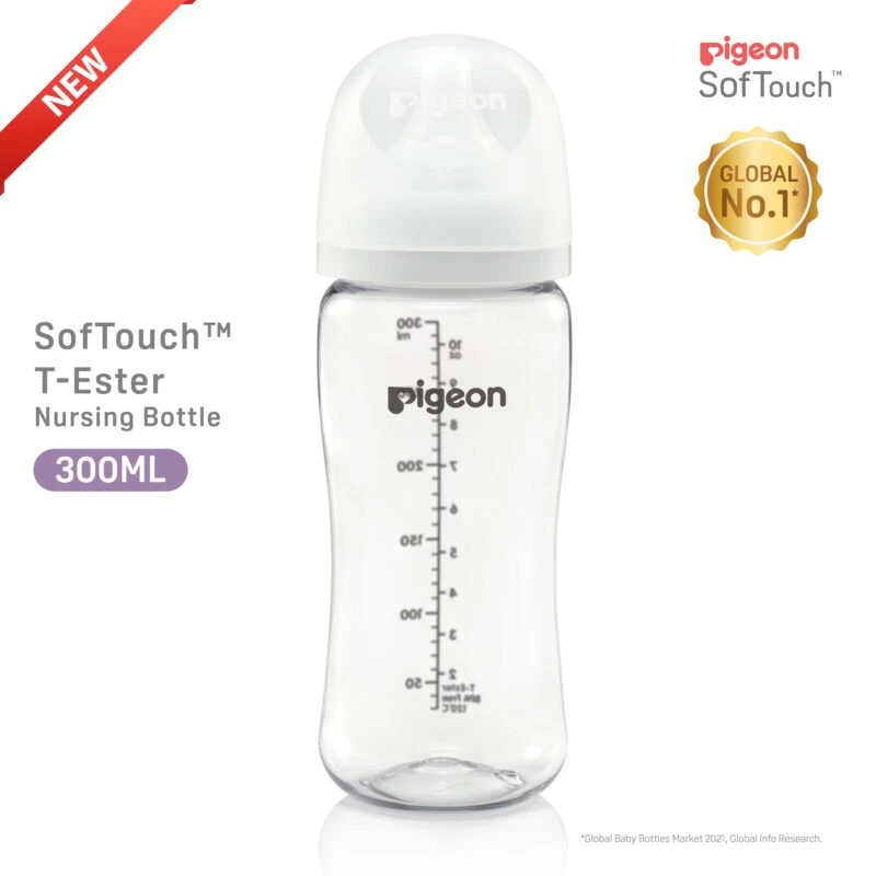 Pigeon SofTouch™ T-Ester Nursing Bottle - Logo 300ml 1 Pigeon SofTouch™ T-Ester Nursing Bottle - Logo 300ml