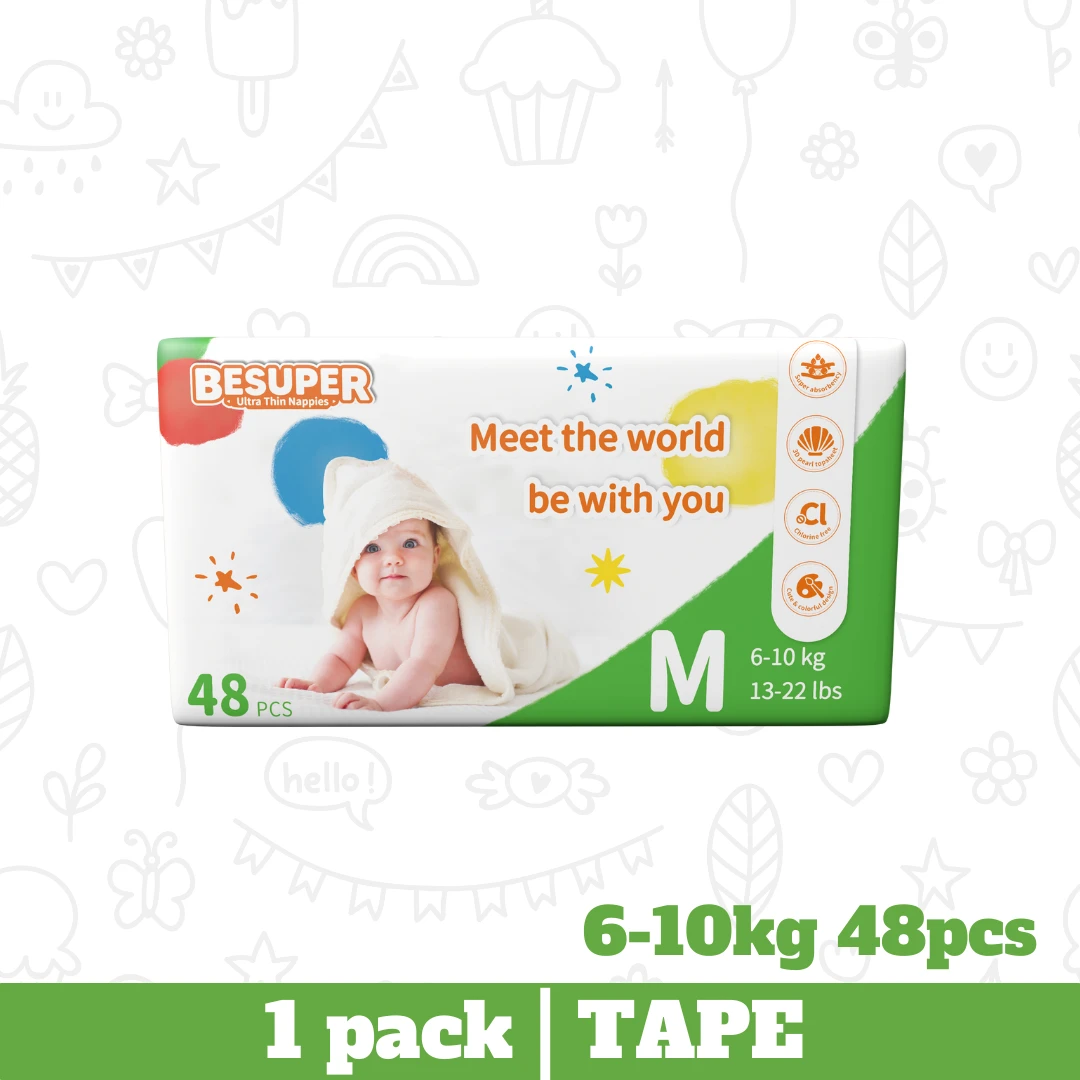 Besuper Ultra-Thin Tape Diapers (Size S To M) 2 Besuper Ultra-Thin Tape Diapers (Size S To M) - Image 2