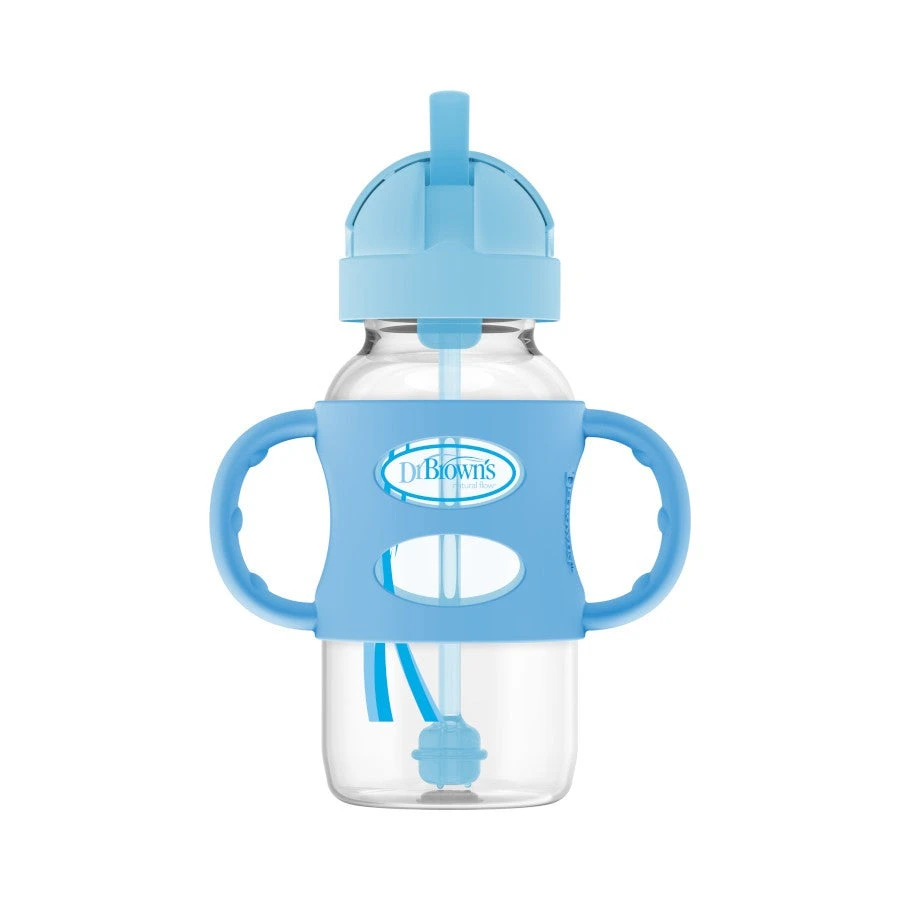 Dr. Brown’s 270ml Wide-Neck Sippy Straw Bottle W Silicone Handle (Assorted Designs) 1 Dr. Brown’s 270ml Wide-Neck Sippy Straw Bottle W Silicone Handle (Assorted Designs)