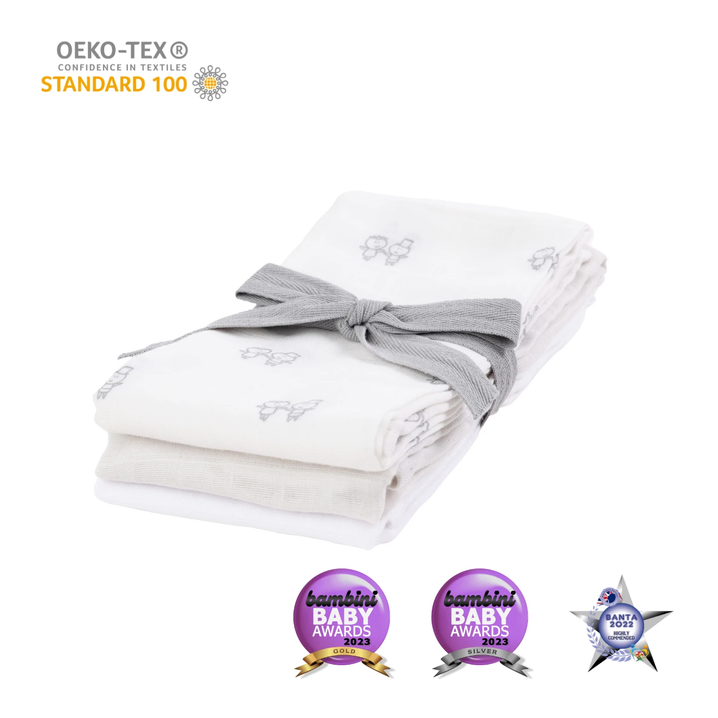 KIKI & SEBBY® Bamboo Cotton Muslin Squares – 3 Pack 1 KIKI & SEBBY® Bamboo Cotton Muslin Squares – 3 Pack