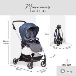 Hauck Eagle 4S Stroller (Blue): Lightweight, Travel System, Reversible -Baby Products Sale Store Eagle4SStroller Blue Lightweight TravelSystem Reversible 5