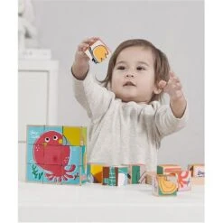 Bc Babycare Baby Animal Block Puzzle (6 Sides) -Baby Products Sale Store Elephant Wooden Puzzle 6 sides 8