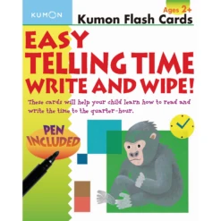 Kumon Flash Cards - Easy Telling Time Write And Wipe