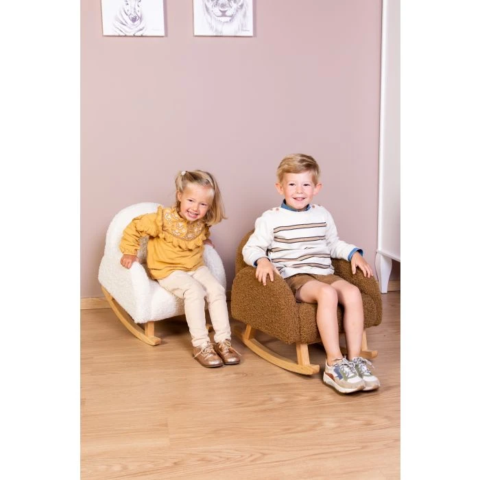 Childhome Kids Rocking Chair - Teddy - Off White Natural 6 Childhome Kids Rocking Chair - Teddy - Off White Natural - Image 6