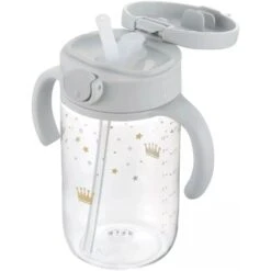 Richell Axstars Straw Training Set -Baby Products Sale Store ProductShot AXSTARSStraw DirectDrinkCupSet LightGray KI01