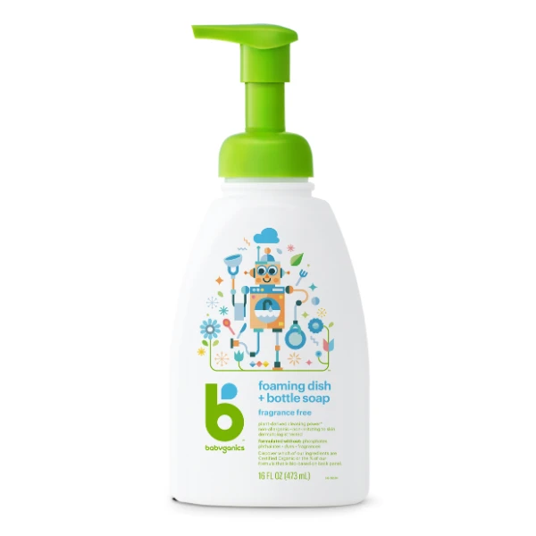 Babyganics Foaming Dish & Bottle Soap, Fragrance Free - 473ml 1 Babyganics Foaming Dish & Bottle Soap, Fragrance Free - 473ml