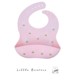 Little Bearnie Silicone Bib - Boba (Pink)