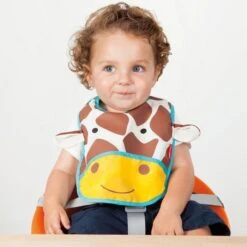 Skip Hop Zoo Tuck-Away Bib - Giraffe -Baby Products Sale Store baby bib skip hop zoo tuck away bib giraffe 3