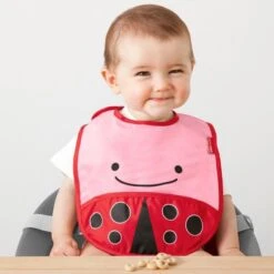 Skip Hop Zoo Tuck-Away Bib - Ladybug -Baby Products Sale Store baby bib skip hop zoo tuck away bib ladybug 3