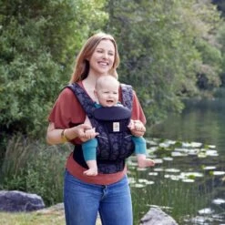 Ergobaby Omni Breeze Carrier - Onyx Blooms -Baby Products Sale Store baby carrier omni breeze onyx blooms lifestyle