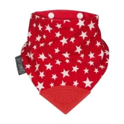 Cheeky Chompers Neckerchew Baby Bib - Red Stars
