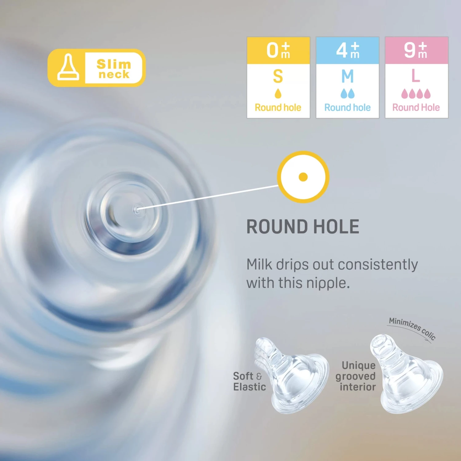 Pigeon Flexible Slim Neck Nursing Bottle PPSU 240ml X2 2 Pigeon Flexible Slim Neck Nursing Bottle PPSU 240ml X2 - Image 2