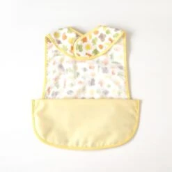 Hoppetta Pouchron Sleeveless Meal Bib - Poka Yellow -Baby Products Sale Store meal bib hoppetta pouchron sleeveless meal bib poka yellow 5
