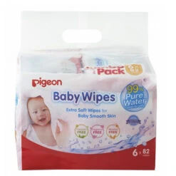 Pigeon Baby Wipes – 99% Pure Water (NEW) 82's, 6in1