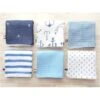 Jingle Baby Wipe Cloth Set Of 6 - Japanese Double Gauze Soft Muslin - Anchor